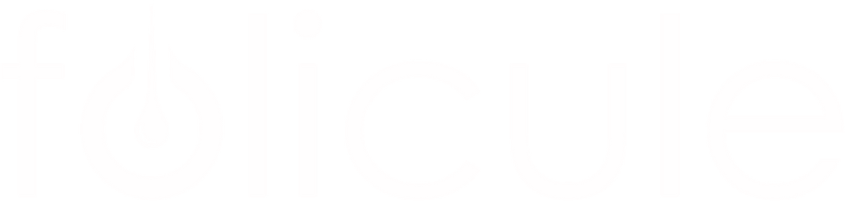 Folicule wordmark, white on transparent