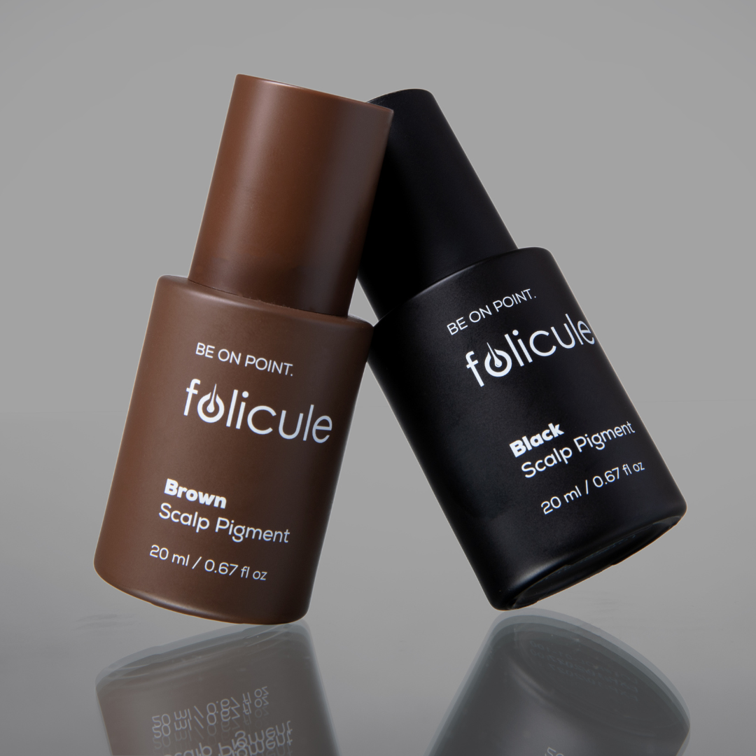 Black and Brown Scalp Pigment Bundle: two Folicule SMP pigment bottles