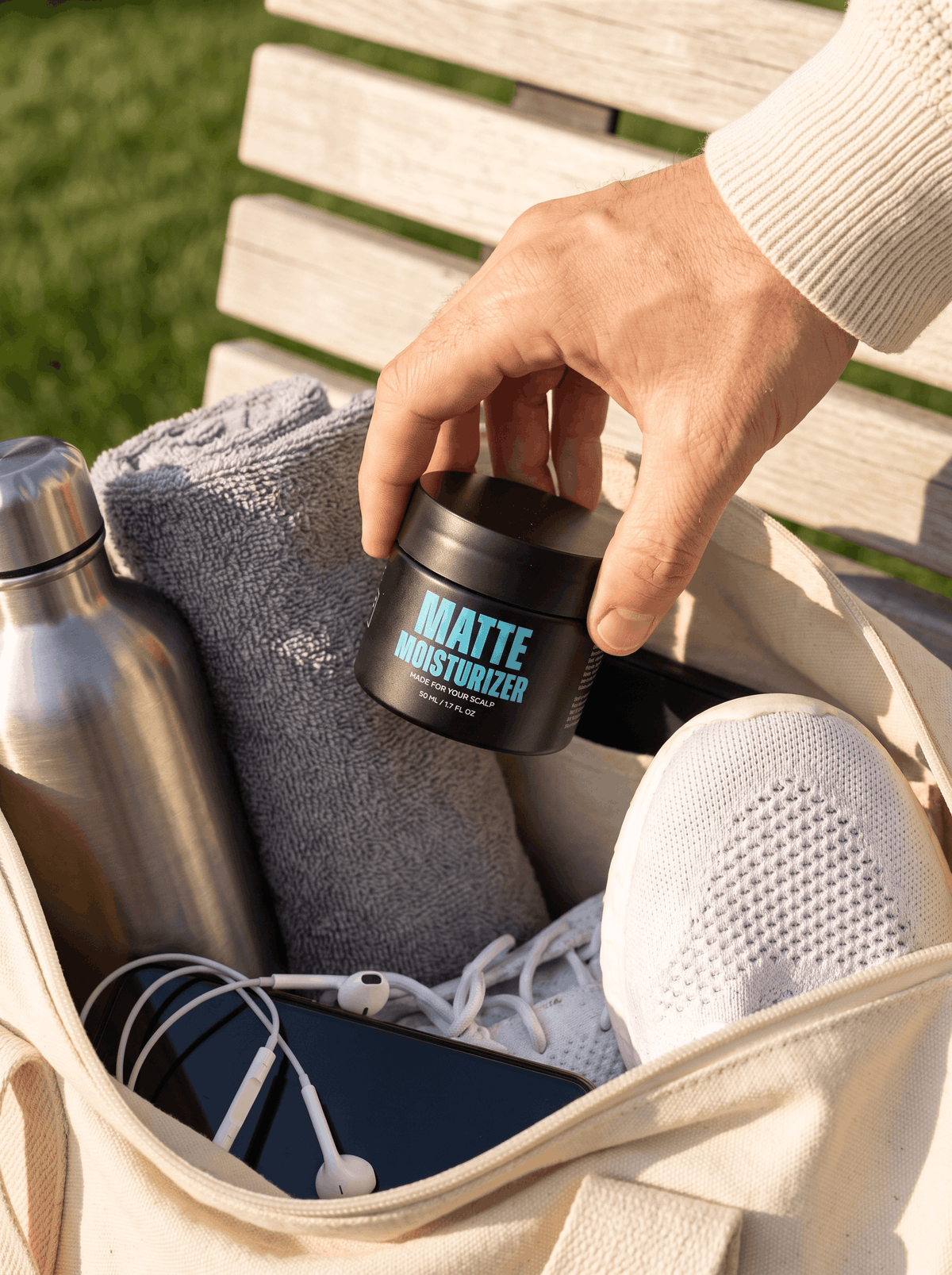 Matte Moisturizer applied to a bald head