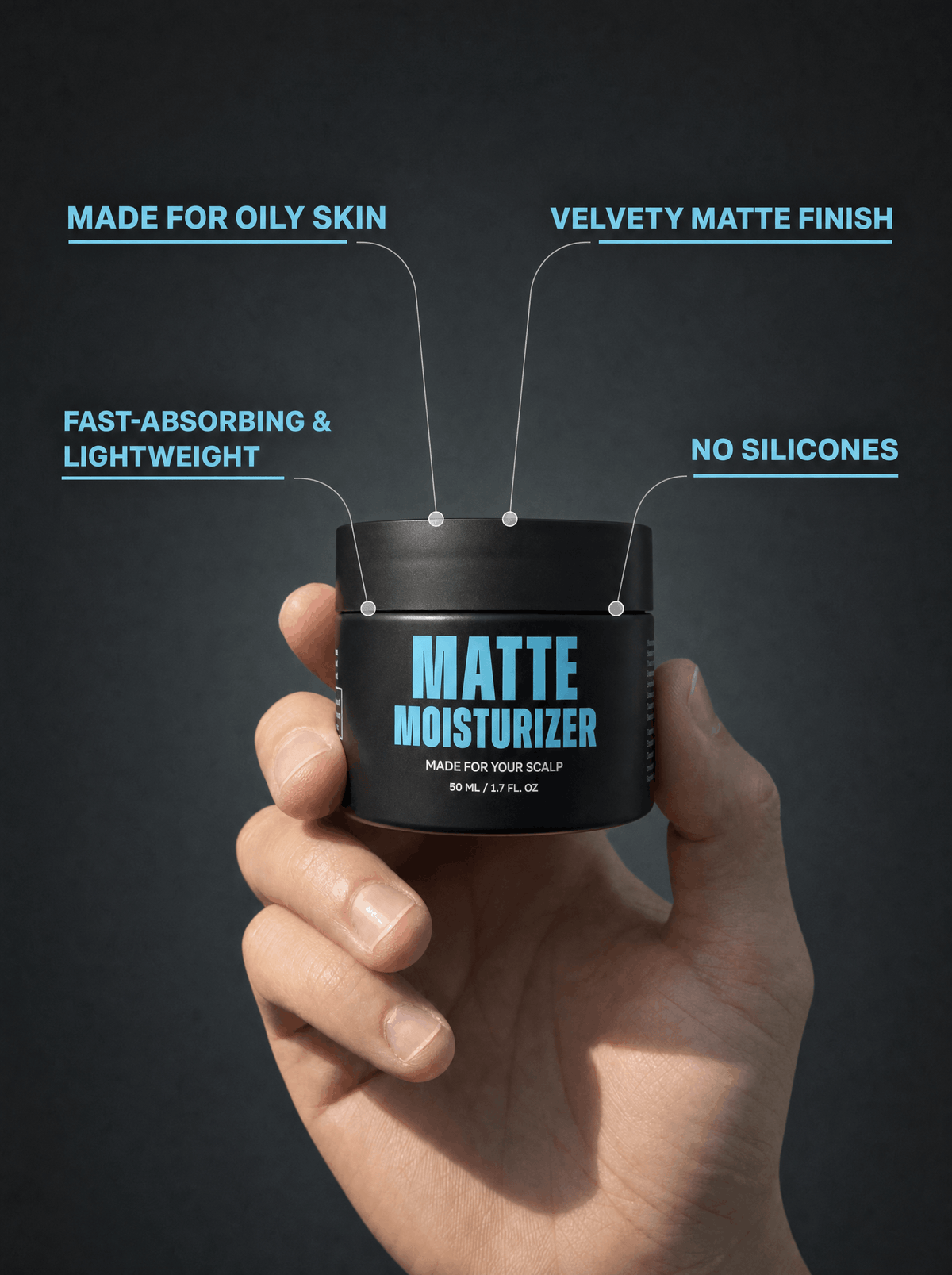 Matte Moisturizer benefits: scalp hydration with a matte finish