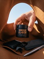 Shine Slayer jar beside its Folicule packaging