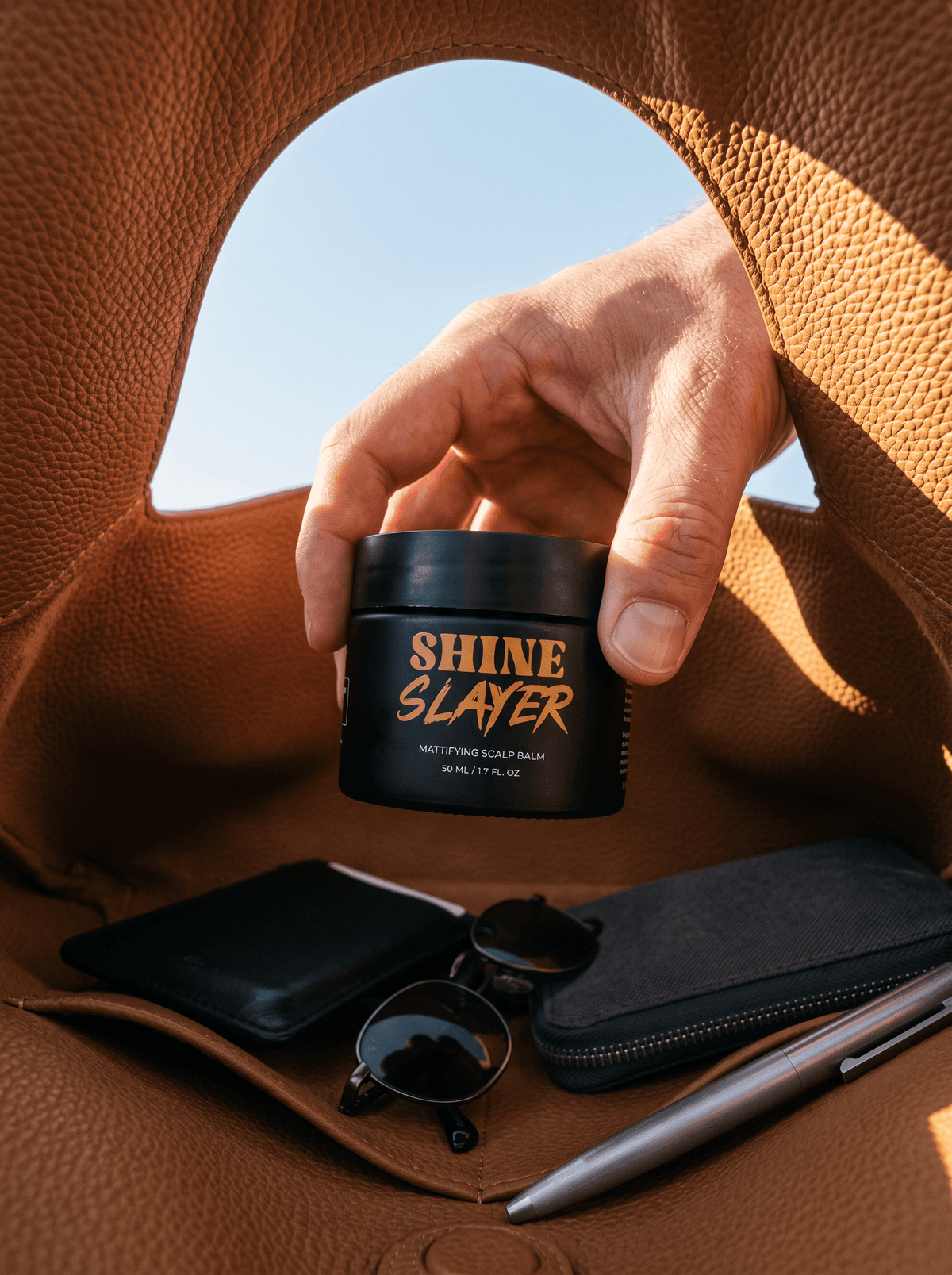 Shine Slayer jar beside its Folicule packaging
